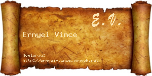 Ernyei Vince névjegykártya