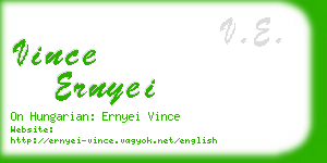 vince ernyei business card